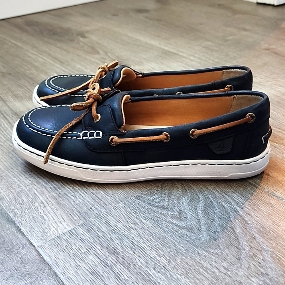 Sperry Top-Sider Angelfish Navy Blue leather shoes women's 6 - Picture 3 of 5